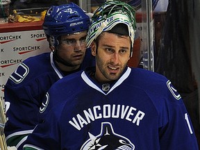Vancouver Canucks Roberto Luongo  in NHL action against Minnesota Wild at Rogers Arena in Vancouver, B.C., on  December 19, 2011.  (Steve Bosch/PNG) [PNG Merlin Archive]