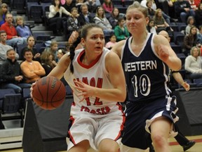 Simon Fraser junior guard Carla Wyman was among the GNAC's assists leaders this season, (Jenelle Schneider, PNG)