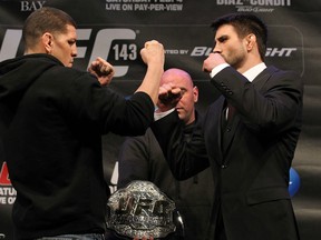 &amplt;&ampgt; attends the UFC 143 final pre-fight press conference at the Mandalay Bay Hotel & Casino on February 2, 2012 in Las Vegas, United States.