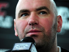 ATLANTA, GA - FEBRUARY 16: UFC President Dana White speaks during a press conference promoting UFC 146 at Philips Arena on February 16, 2012 in Atlanta, Georgia. (Photo by Scott Cunningham/Getty Images)