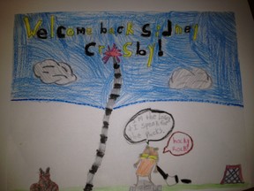 A Picture by Joy Shalagan, Age 8. And Yes, we just saw the Lorax. She's a big Crosby fan.