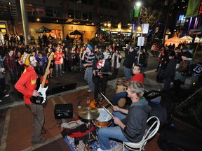 The Boom Booms, from Vancouver, entertain the crowds along Mainland in Yaletown. (Stuart Davis/PNG)