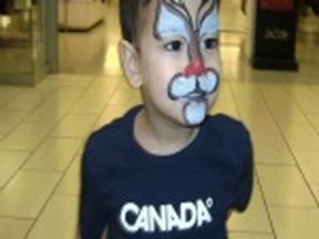Amazing Rudolph Face Paint at Coquitlam Centre