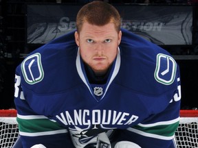 VANCOUVER — Cory Schneider gets focused for a Jan. 31 start at Rogers Arena. The Canucks goaltender has played well in Minnesota and Dallas and could get those starts on a four-game road trip. (Photo by Jeff Vinnick/NHL via Getty Images).