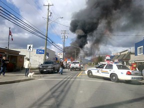 Gas station fire near Chilliwack, at an Esso station in Yarrow