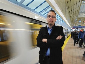 Jordan Bateman of the B.C. Taxpayers Association, shown here at Surrey Central SkyTrain station, is one of many calling for a review of TransLink. (Steve Bosch/PNG FILES)