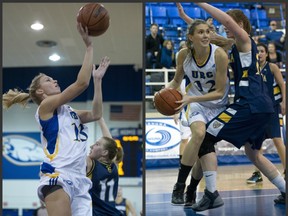 UBC's fifth-year pairing of Alex Vieweg (left) and Zara Huntley lead the 'Birds into the CIS national tournament this week. (Richard Lam, UBC athletics)