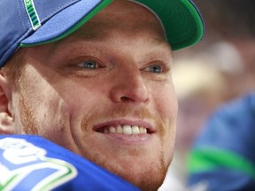 Cory Schneider smiles after being read Colin MacLeod's Canucks Fan Playoff Manifesto. Well, not really. But he would smile. We're certain of that. Getty Images file photo.