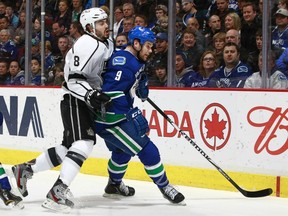 Drew Doughty says the Los Angeles Kings will have to stick close to the Vancouver Canucks, like he was last month on Zack Kassian, to shut down the cycle game.