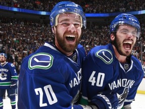 Higgins and Lapierre are seen here just after receiving the news that I drafted them in my NHL playoff pool
