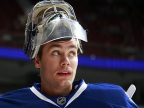 VANCOUVER — Eddie Lack is a big part of the Canucks' goaltending future. The question is whether the Chicago Wolves stopper can make the NHL leap next fall as a back-up goalie. (Photo by Jeff Vinnick/NHLI via Getty Images).