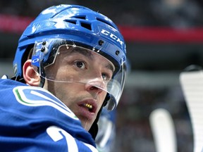 VANCOUVER — Manny Malhotra (above) and Mason Raymond are coming off sour seasons and have much to prove to Canucks management if retained. (Photo by Jeff Vinnick/NHLI/Vancouver Canucks).