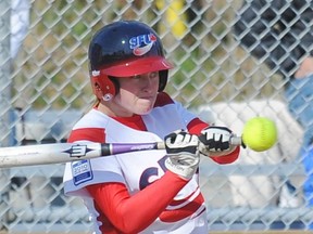 SFU sophomore Sammie Olexa is second in the GNAC in batting average. (PNG photo)