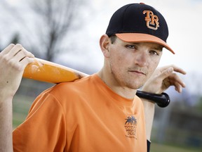 Thompson Rivers WolfPack second baseman Tyler Lowey has returned to play college baseball with a prosthetic right eye following a freak on-field injury last October. (Andrew Snucins, TRU Athletics)