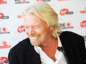 Richard Branson, who was in Vancouver last week, is being criticized for his off-colour joke about Premier Christy Clark getting a naked piggy-back ride on him while he kitesurfs, as one model recently did. (Jason Payne/PNG FILES)