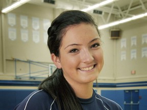 Jocelyn Cater is all smiles Tuesday afternoon inside the Seaquam gym in North Delta. (PNG photo)