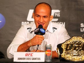 Junior dos Santos retained the UFC heavyweight championship with a devastating second-round knockout win over Frank Mir in the main event of UFC 146 Saturday night at the MGM Grand Garden Arena in Las Vegas, Nevada.