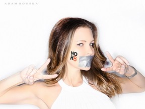 Real Housewives of Vancouver Mary Zilba poses for the NOH8 campaign.