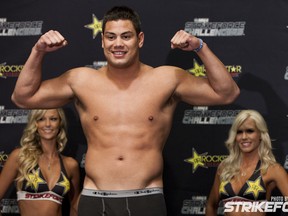Shane del Rosario returns after a 15-month layoff Saturday night against fellow unbeaten heavyweight prospect Stipe Miocic. (photo courtesy of Esther Lin/Strikeforce) Check out more awesomeness at allelbows: http://allelbows.com/2010/07/more-strikeforce-everett-fight-week/