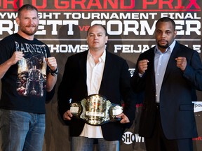 Josh Barnett (left) faces off with Daniel Cormier (right) tonight in the finals of the Strikeforce World Heavyweight Grand Prix at the HP Pavillion in San Jose, California. (photo courtesy of Strikeforce)