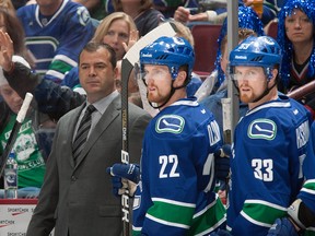 Alain Vigneault has had the great pleasure of coaching Henrik and Daniel Sedin. Will he be coaching P.K. Subban and Max Pacioretty next season? Getty Images photo.