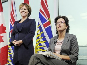 Premier Christy Clark and Social Development Minister Stephanie Cadieux  are under fire for giving large raises to Community Living B.C. executives nearly equal to bonuses that were taken away during mishandling of housing for disabled clients. (Gerry Kahrmann/PNG FILES)
For Prov News