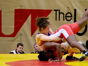 Leah Callahan grabs an opponent