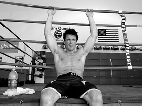 TUALATIN, OR - JUNE 26:  Chael Sonnen rests after a work out at the Team Quest gym on June 26, 2012 in Tualatin, Oregon.  Sonnen will fight Anderson Silva July 7, 2012 at UFC 148 in Las Vegas, Nevada.  (Photo by Jonathan Ferrey/Getty Images)
