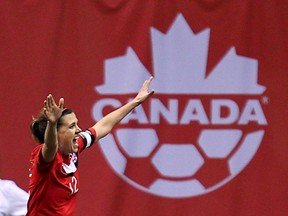 The Canadian women's soccer team, led by Burnaby's Christine Sinclair, open their Olympic tournament Wednesday against Japan in Coventry. Canadian Press file photo.