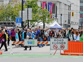 It's no wonder Vancouver has the worst traffic congestion in Canada and the second worst in North America. Politicians are forever finding ways to close down streets to traffic, such as the summertime closure of the 800-block Robson Street beside the Vancouver Art Gallery to create a pedestrian plaza.
(Les Bazso/PNG FILES)