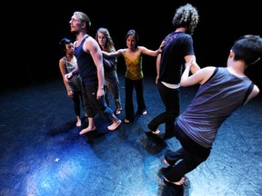 Law of Proximity uses touch and physical interaction to redefine the body's representation of gender. The show, which features a cast of eight youth from the LGBTQ community, opens Wednesday evening and runs until Saturday. (CHRIS RANDLE PHOTO)