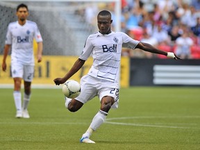Gershon Koffie is the latest Whitecap to be suspended by MLS. (Photo by Jessica Haydahl/Getty Images)