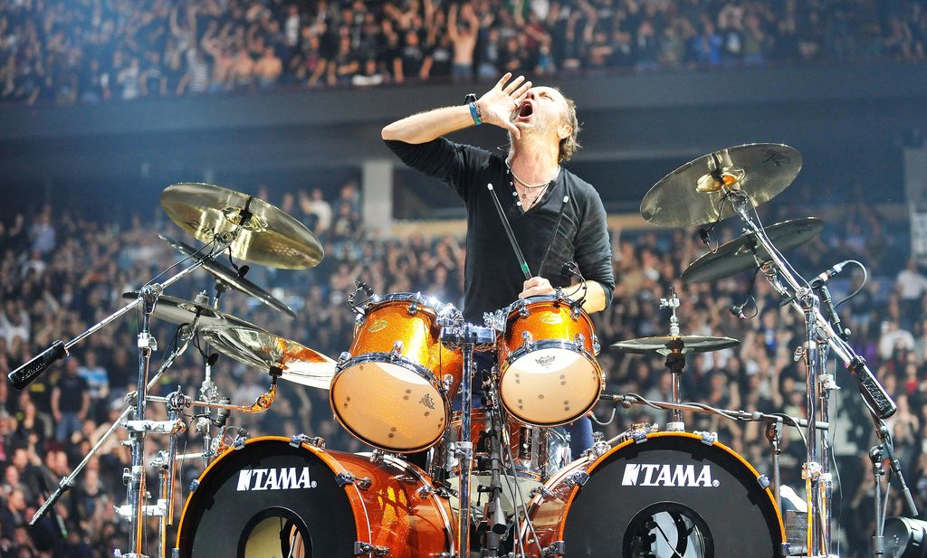 Metallica drummer Lars Ulrich hollers at GM Place Stadium in Vancouver during a concert on Dec. 2, 2008. The band has announced a $5 charity show on Monday, Aug. 27 to allow for additional filming for the band’s upcoming 3D movie, slated for release in 2013. (RIC ERNST/PNG)