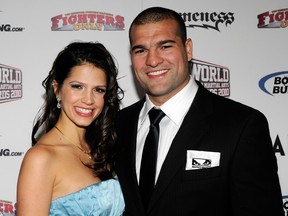 LAS VEGAS, NV - DECEMBER 01: Mixed martial artist Mauricio 'Shogun' Rua (R) and his wife Renata Ribeiro arrive at the third annual Fighters Only World Mixed Martial Arts Awards 2010 at the Palms Casino Resort December 1, 2010 in Las Vegas, Nevada. (Photo by Ethan Miller/Getty Images)
