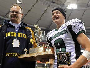 Subway Bowl 2011 MVP Kevin Wiens has been shelved with an Achilles injury but vows to return at QB for Mission. (PNG photo)