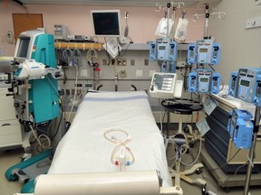 Many pieces of  expensive equipment are needed in an intensive care unit room at St. Paul's Hospital in Vancouver. (Wayne Leidenfrost/PNG FILES)