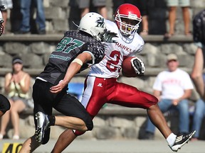 WJ Mouat's Maleek Irons breaks free last Saturday against Mission. (Ron Hole photo)