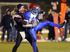 Centennial's Nathan Lund (right) was a handful for Eastside Catholic on Friday night in Sammamish, Wash. (PNG file photo)