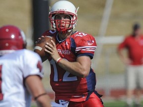 SFU's Trey Wheeler put up huge numbers Saturday at Western Oregon, but a late pick sealed the Clan's fate. (PNG photo)