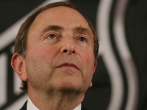 NHL commissioner Gary Bettman offered players a 50-50 split of revenues in a new collective bargaining agreement pitch Tuesday. (Getty Images via National Hockey League).