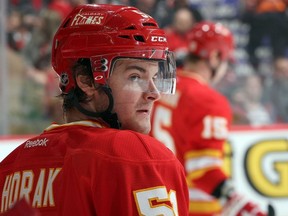 Roman Horak has scored seven goals in his first seven AHL games this season with the Abbotsford Heat. That should more than grab the attention of the parent Calgary Flames. (Getty Images via National Hockey League).