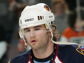 A troubled Steve McCarthy struggled with the Vancouver Canucks in the 2005-06 season. The blueliner demanded a trade and was moved at the deadline. He's on a pro tryout with the Calgary Flames and playing for the Abbotsford Heat. (Getty Images via National Hockey League).