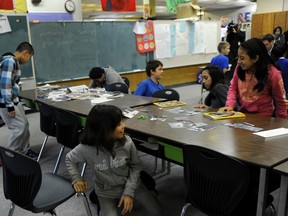 Students and teachers at Vancouver’s Mount Pleasant elementary school participated in the Great B.C. ShakeOut earthquake drill on Oct. 18. (Jenelle Schneider/PNG FILES)