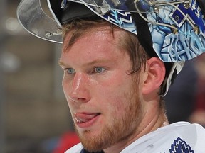 When James Reimer skated with locked out members of the Vancouver Canucks on Monday, the rumour mill started churning out trade speculation. (Getty Images via National Hockey League).