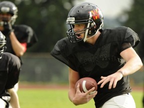 West Vancouver Highlanders' tight end/receiver Blake Whiteley is having maximum impact on the field in his senior season. (Gerry Kahrmann, PNG)