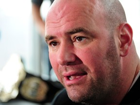 ATLANTA, GA - FEBRUARY 16: UFC President Dana White speaks during a press conference promoting UFC 146 at Philips Arena on February 16, 2012 in Atlanta, Georgia. (Photo by Scott Cunningham/Getty Images)