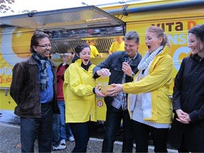 Abbotsford's Vitala Foods spreads the sunshine on vitamin D day with the launch of new Vita D Sunshine Eggs in downtown Vancouver