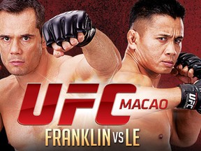 Middleweight veterans Rich Franklin and Cung Le collide in the main event of Saturday's early morning UFC fight card from the Cotai Arena in Macao.