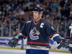 23 Feb 2000: Mark Messier #11of the Vancouver Canucks skates on the ice during a game against the Anaheim Mighty Ducks at the Arrowhead Pond in Anaheim, California. The Canucks tied the Ducks 4-4 in overtime. Mandatory Credit: Kellie Landis  /Allsport