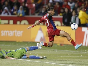 The Whitecaps picked Brazilian Paulo Jr. in the second round of the re-entry draft. He scored twice for Real Salt Lake in 2012. (Photo by George Frey/Getty Images)